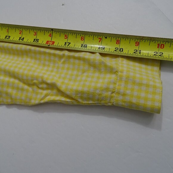 Vtg BFA Classics Yellow Gingham Sunflower Embroider Button Up Shirt Size M FLAW - Picture 7 of 10